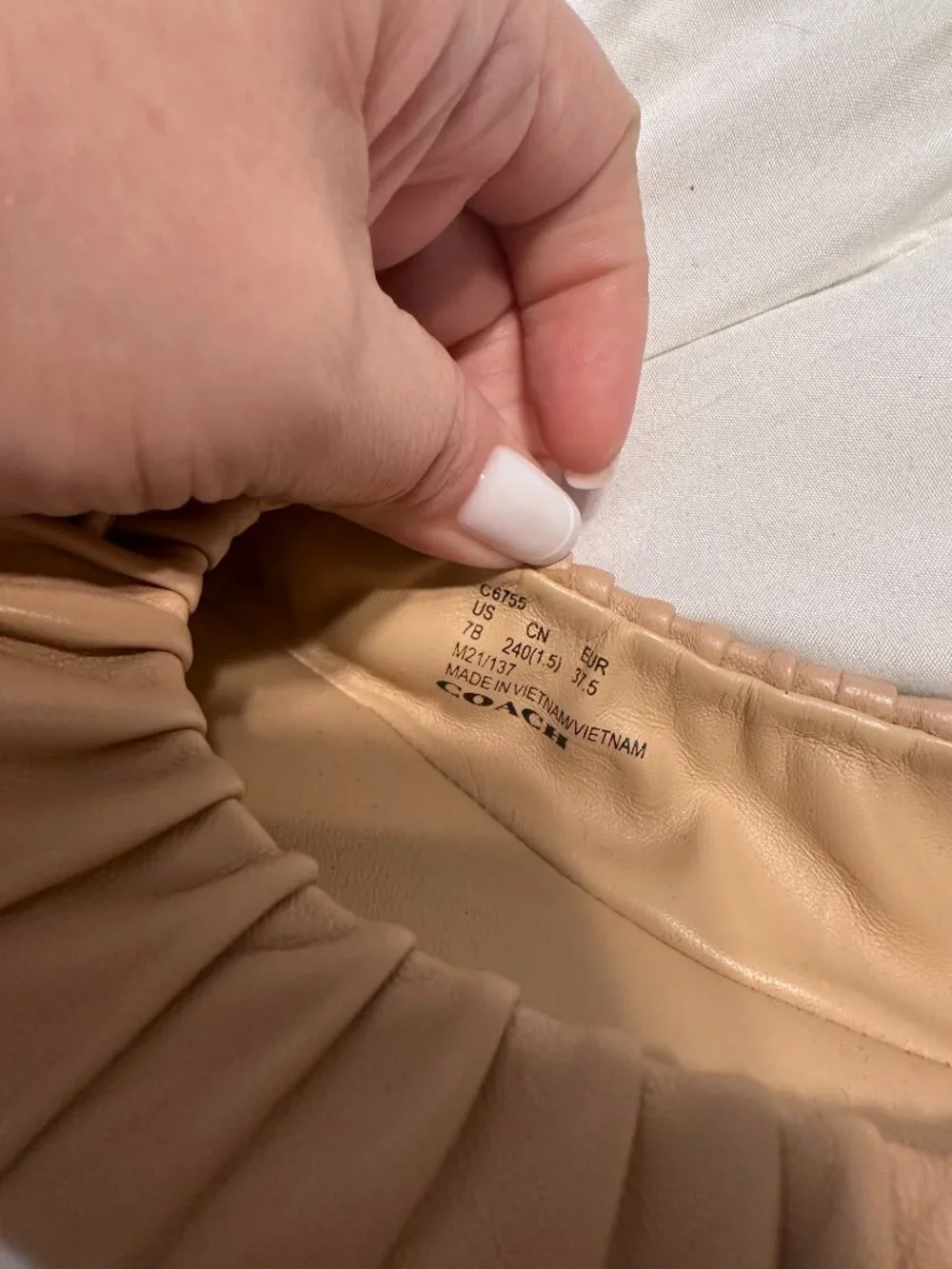 Coach Eleanor Ballet Flats - New Nude Pink - Women's Leather Flats Shoes
